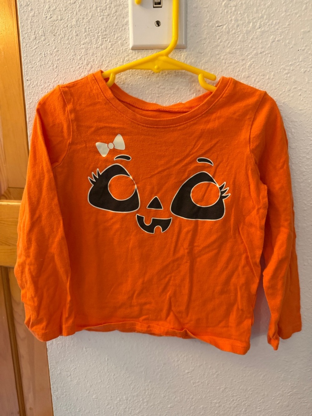 The Children's Place Orange Long-Sleeve Pumpkin Face Tee